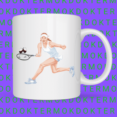 Serve me wine / tennis mok